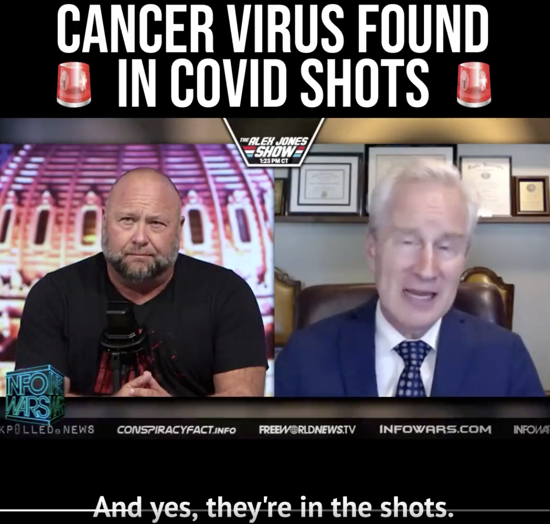 SV40 は DNA の癌を促進するセグメントとして知られています。はい、それらはワクチンの中にいます。ピーター・マッカロー博士が話している動画がツイート