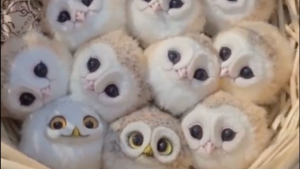 本物?フクロウの赤ちゃんだそうです。かわいすぎます。