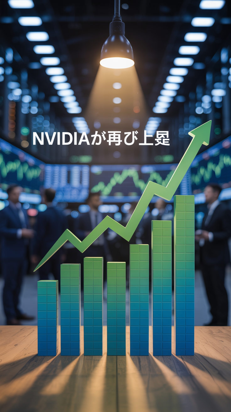 a-photograph-of-a-stylized-stock-chart-d_voTaSBAOSFeQXT_ZEuAWqw_eHeLql6wTfW9SCnOZu-9mw NVIDIA株が再び上昇──「次に来るものは“賢い”」とクレイマー氏が語る理由