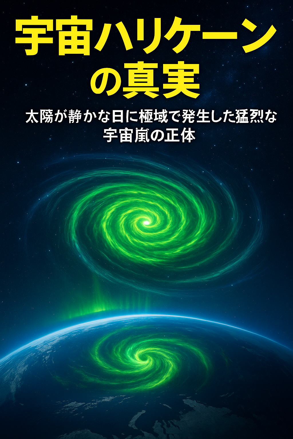 20250814_1152_宇宙嵐の正体_simple_compose_01k2k7spzkf94vcd31prkpbnze 【宇宙ハリケーンの真実】太陽が静かな日に極域で発生した猛烈な宇宙嵐の正体