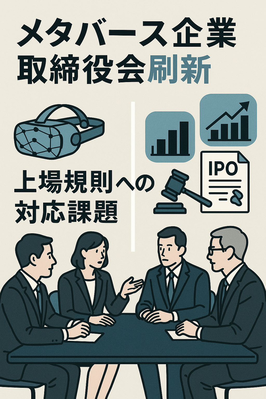 20250817_1638_取締役会の革新と挑戦_simple_compose_01k2vfarswf5p8s720pkk2sjz9 メタバース企業の取締役会刷新と上場規則への対応課題 コンテンツ開始
