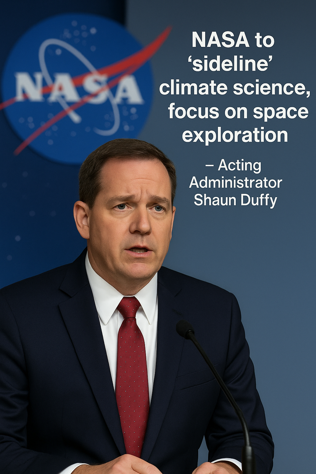NASA、気候科学を「脇に置き」宇宙探査に専念へ ― 代理長官ショーン・ダフィー氏が発言20250818_1621_NASAの宇宙探査専念表明_simple_compose_01k2y0re65e2a975n9etj4nanc NASA、気候科学を「脇に置き」宇宙探査に専念へ ― 代理長官ショーン・ダフィー氏が発言