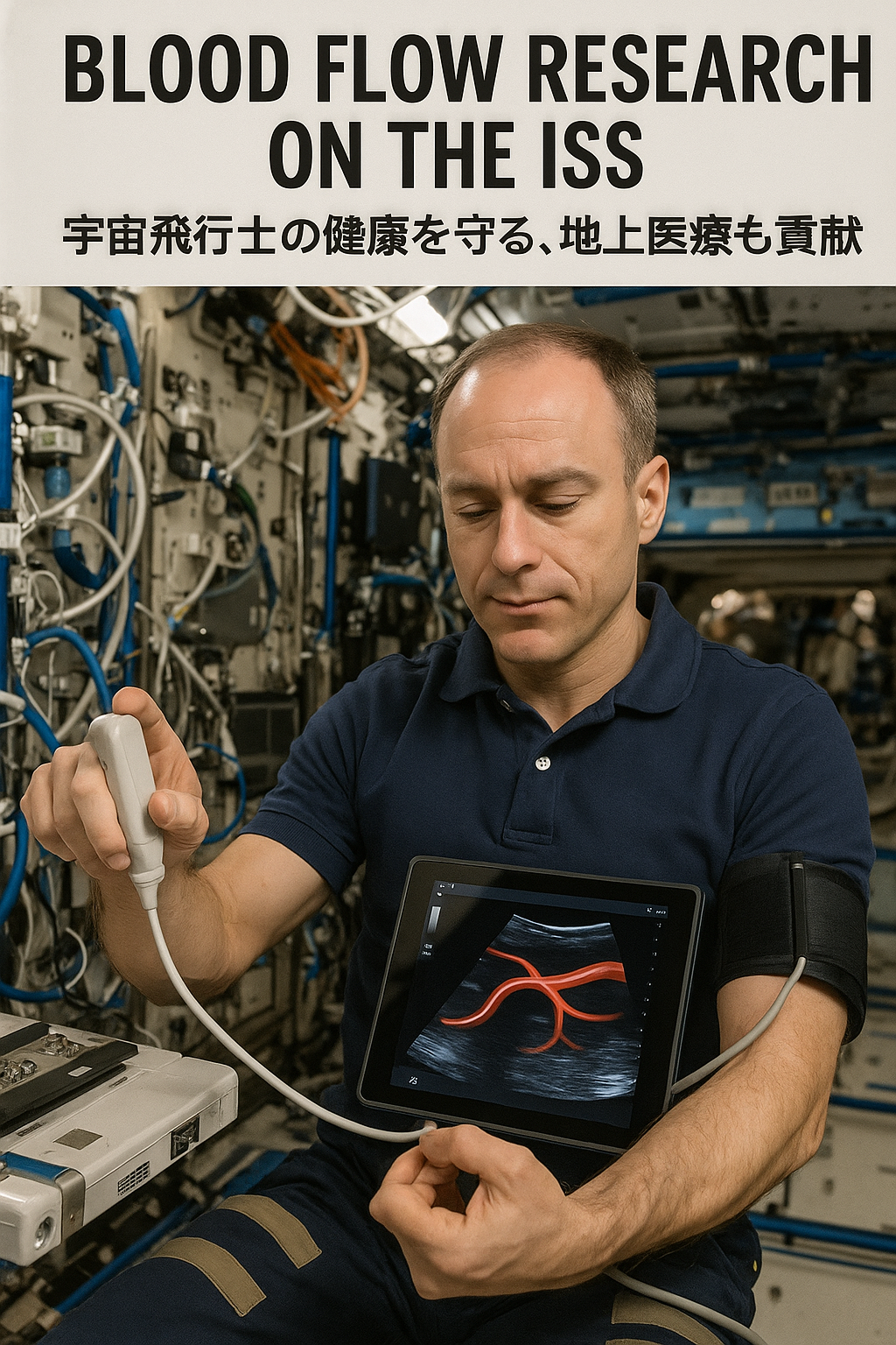 20250818_1646_宇宙血流研究_simple_compose_01k2y27kezfxnsgpdtx648pnms ISSでの血流研究 ― 宇宙飛行士の健康を守り、地上医療にも貢献 コンテンツ開始