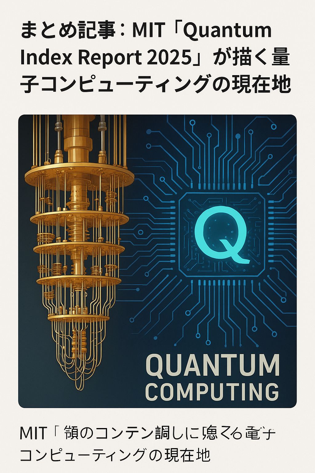 20250825_1528_量子コンピューティングの現在地_simple_compose_01k3fyfe95f0ntv0bxgeqmgy06 まとめ記事:MIT「Quantum Index Report 2025」が描く量子コンピューティングの現在地