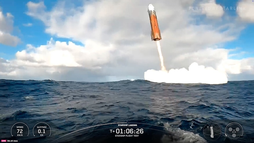 Screenshot SpaceX、スターシップ第10回試験飛行に成功 ─ 月面着陸計画への大きな一歩