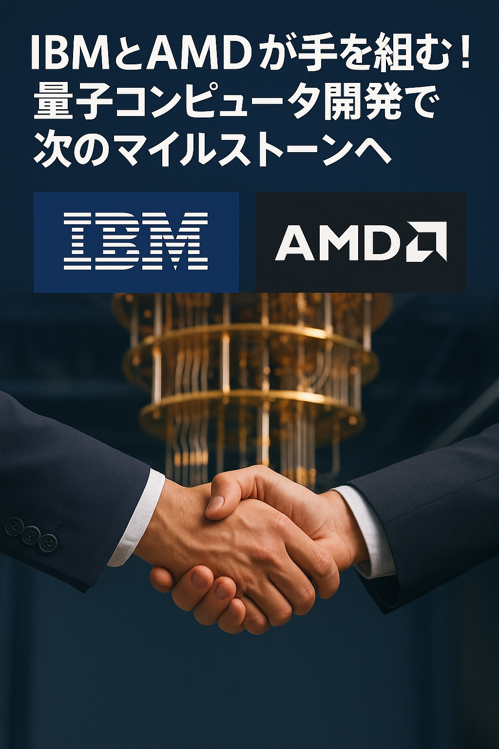 20250831_1820_IBMとAMDの提携_simple_compose_01k3zpqmxkem6ad7z7avqrq5ca IBMとAMDが手を組む!量子コンピュータ開発で次のマイルストーンへ