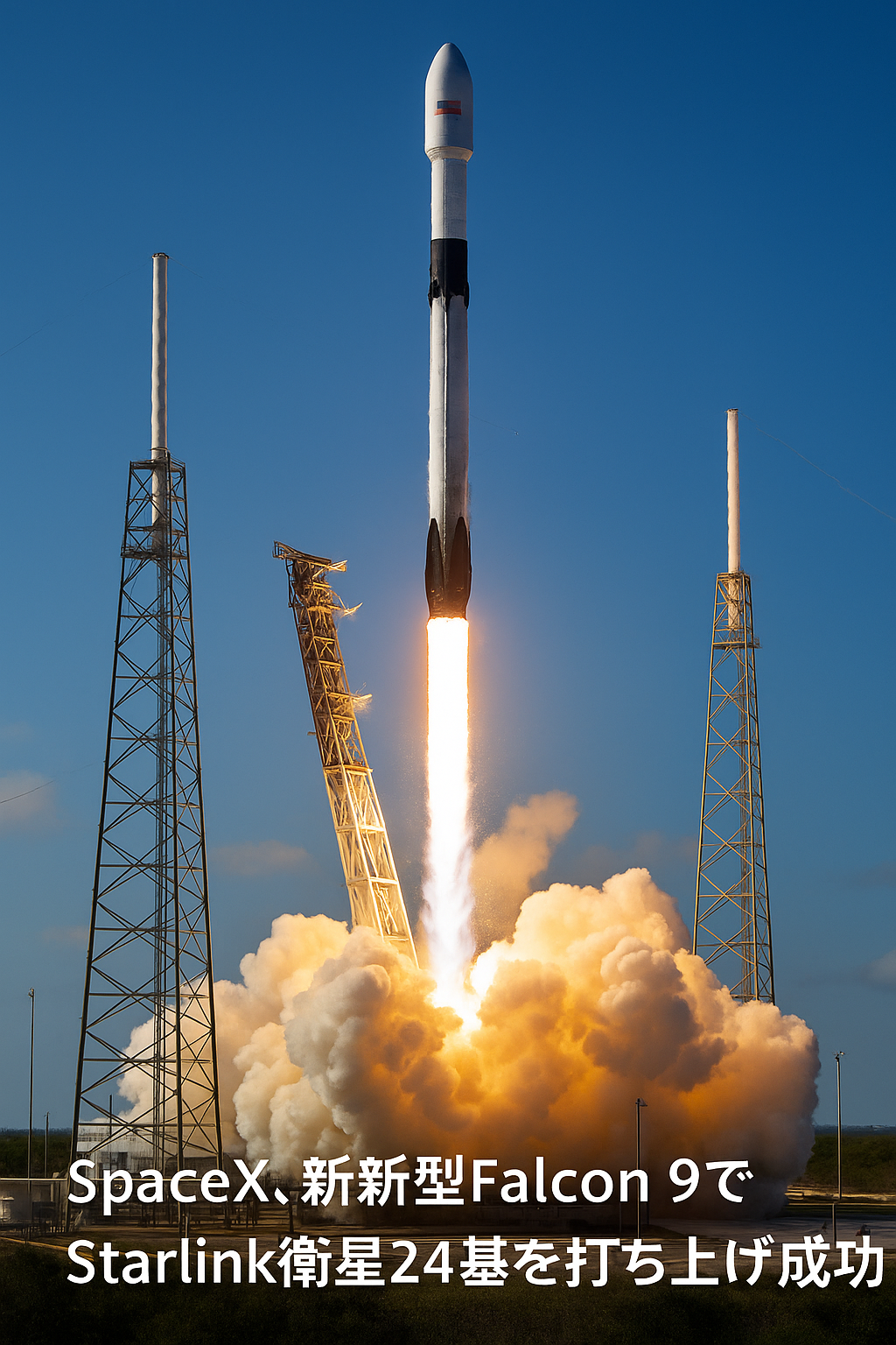 SpaceX、新型Falcon 9でStarlink衛星24基を打ち上げ成功