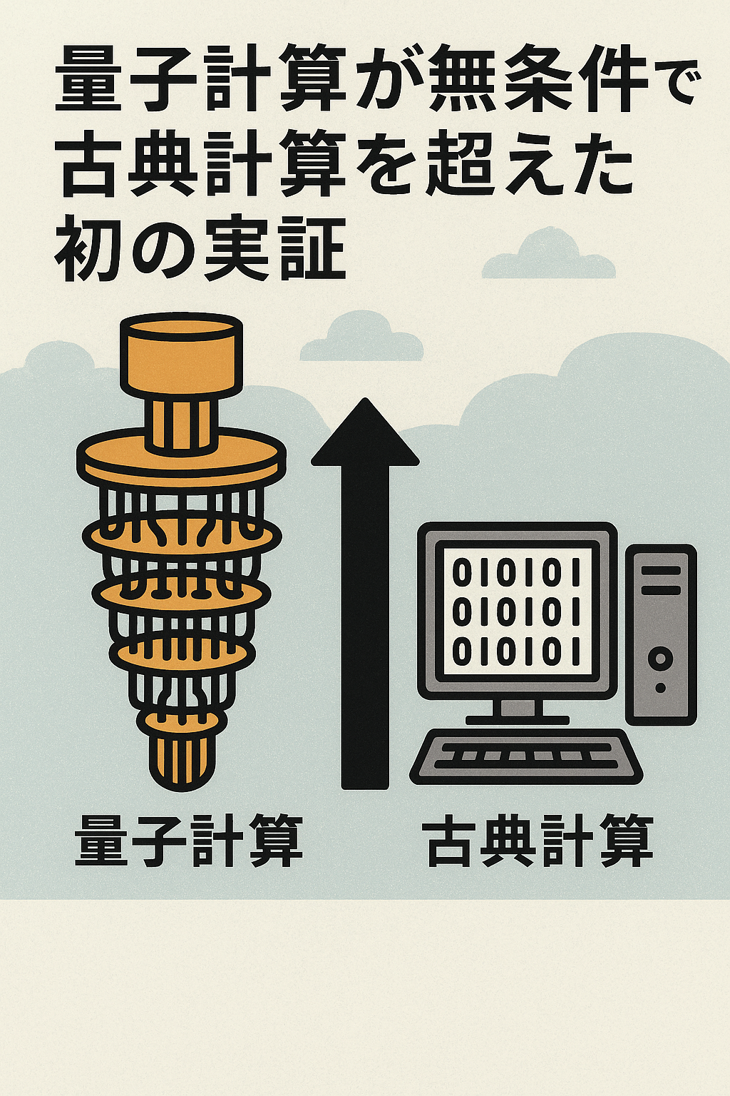 20251006_0938_量子計算の重要な里程_simple_compose_01k6vf6yate9s9vtzh95zemgv6 🧠 概要:量子計算が無条件で古典計算を超えた初の実証