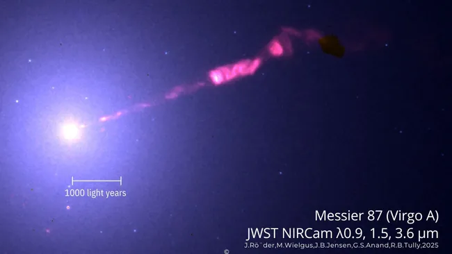 🪐 概要：M87銀河のブラックホール・ジェットをJWSTが史上最も鮮明に撮影