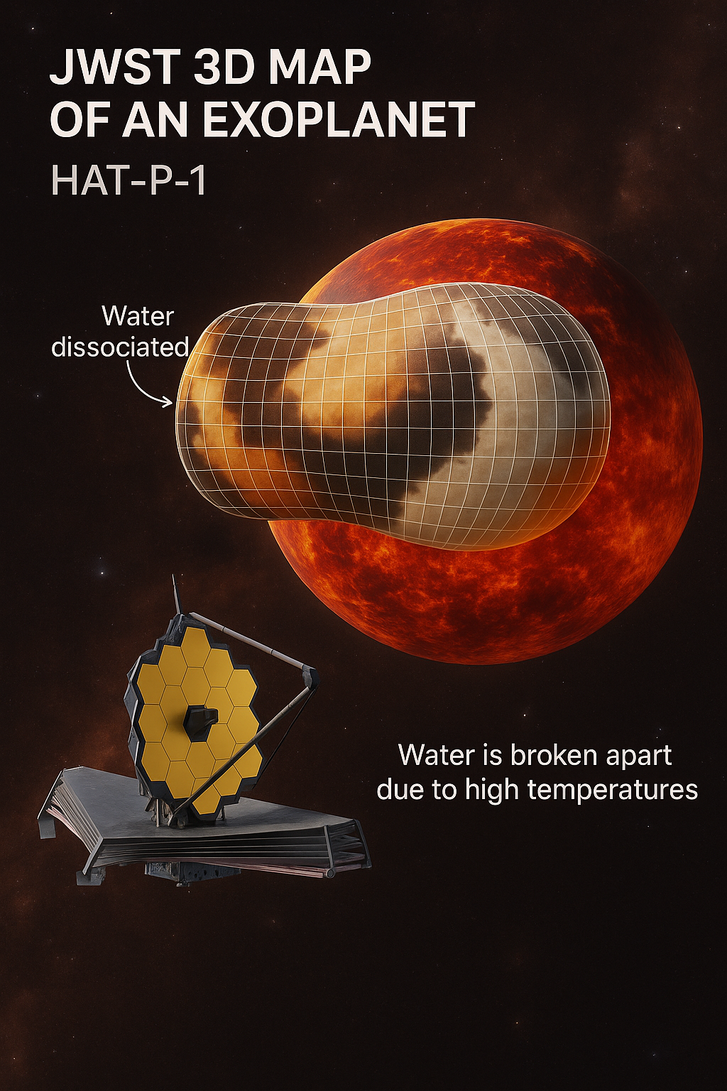 ジェイムズ・ウェッブ宇宙望遠鏡、初の系外惑星の3Dマップ作成 ― あまりの高温で水が分解される コンテンツ開始
