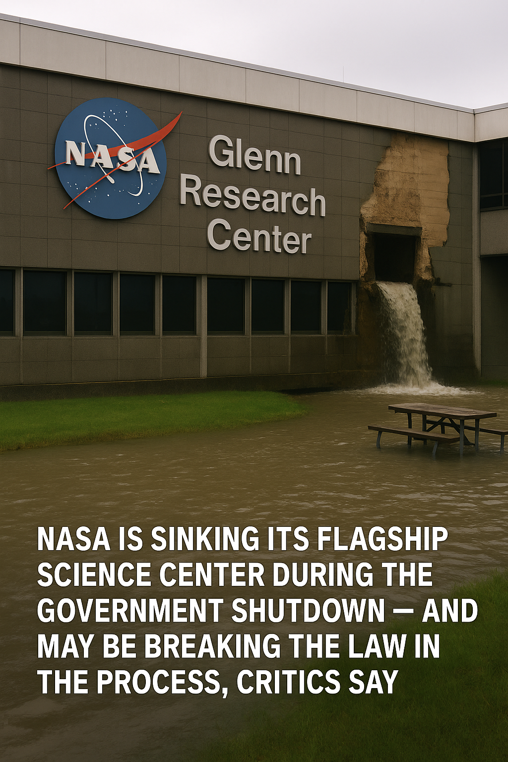 20251106_1111_NASA Controversy Unfolds_simple_compose_01k9bevg8jehw9vn2w7xcx3tje NASAが政府閉鎖の陰で“旗艦科学センター”🚨 NASAゴダード宇宙飛行センターを沈めている――そしてその行為は違法の可能性がある、と批判者が語る