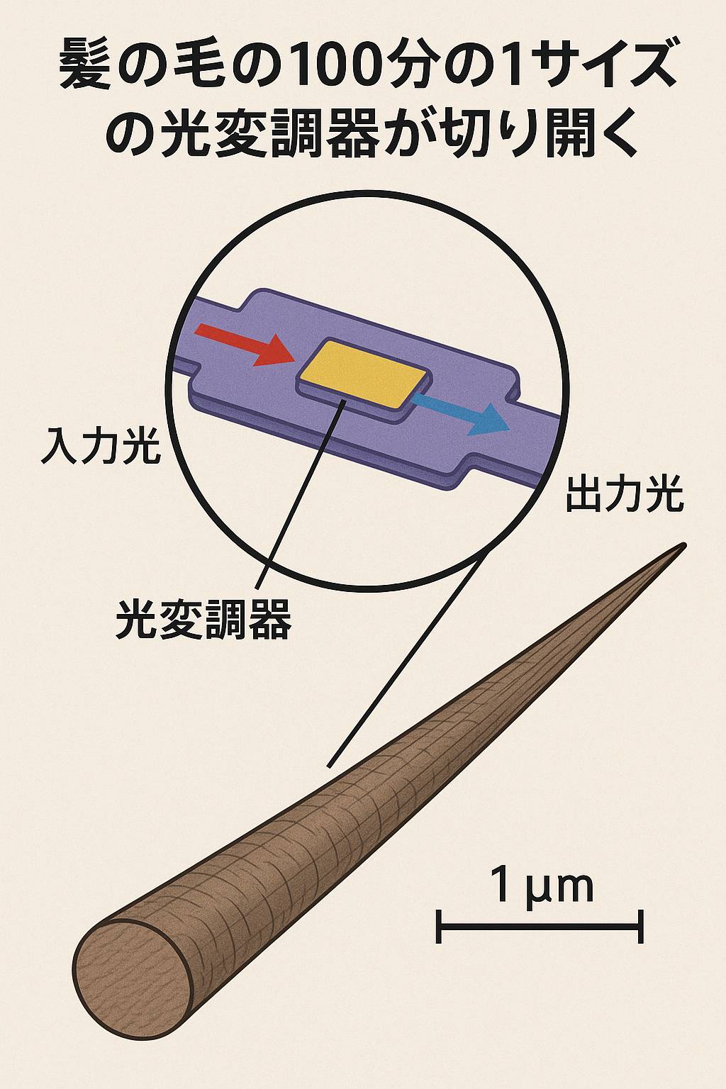 髪の毛の100分の1サイズの光変調器が切り開く - Arigato News