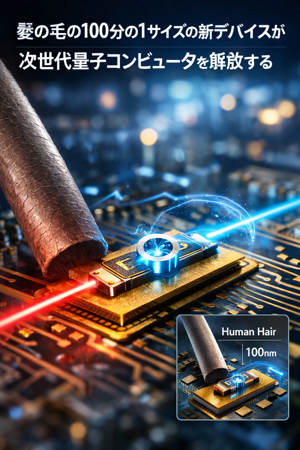 髪の毛の100分の1サイズの新デバイスが、次世代量子コンピュータを解放する