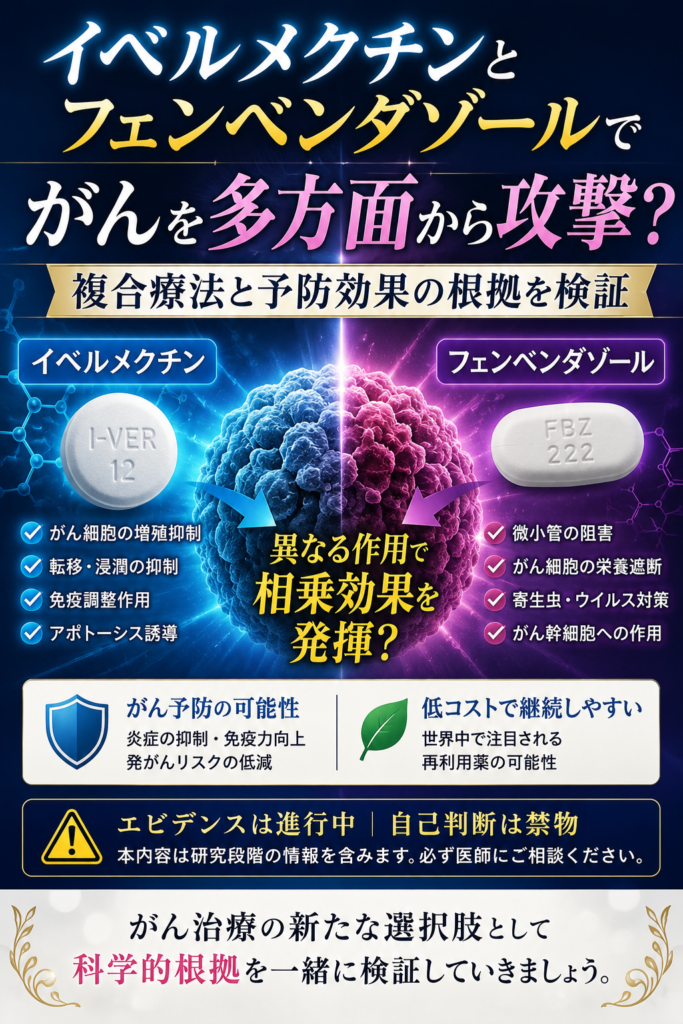 イベルメクチンとフェンベンダゾールでがんを多方面から攻撃？複合療法と予防効果の根拠を検証