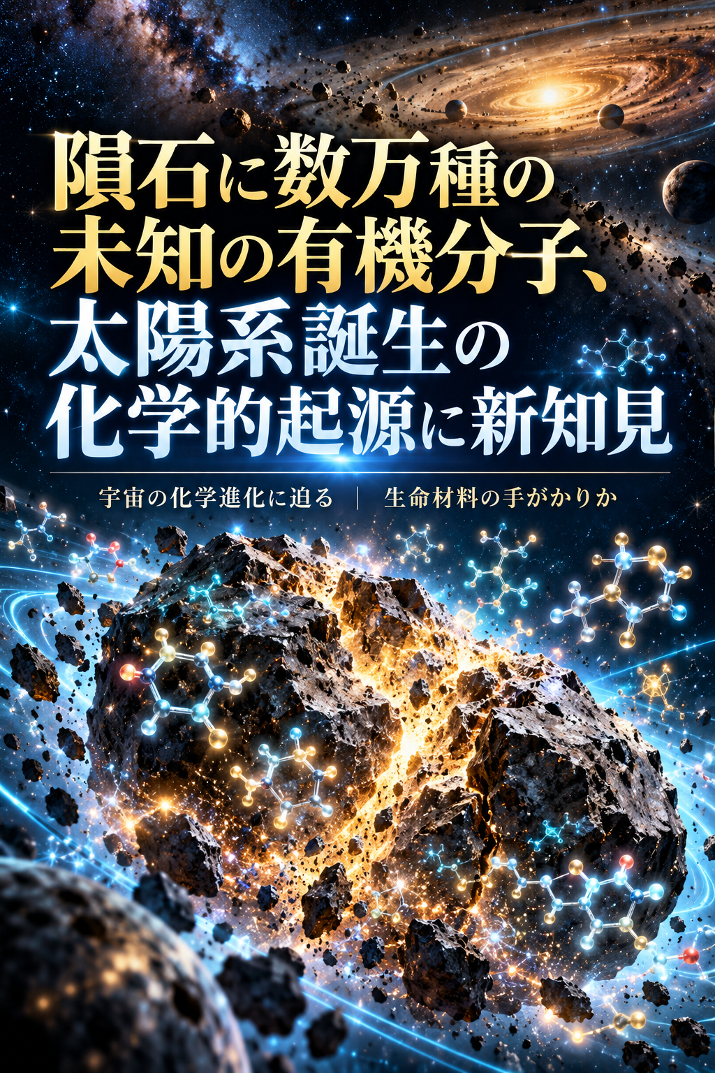 隕石に数万種の未知の有機分子、太陽系誕生の化学的起源に新知見