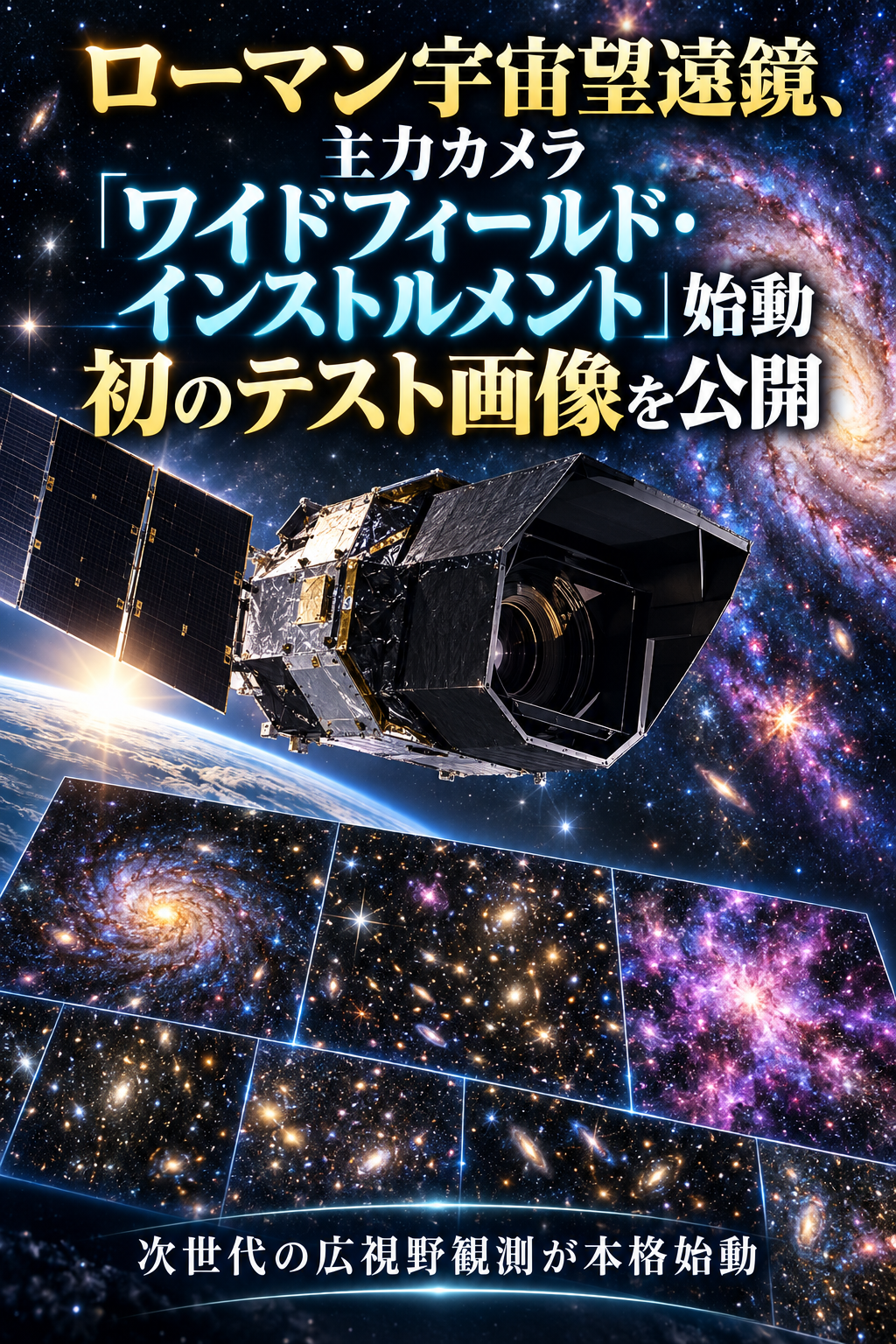 ローマン宇宙望遠鏡、主力カメラ「ワイドフィールド・インストルメント」始動 初のテスト画像を公開