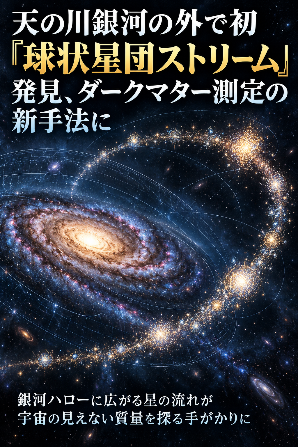 天の川銀河の外で初「球状星団ストリーム」発見、ダークマター測定の新手法に
