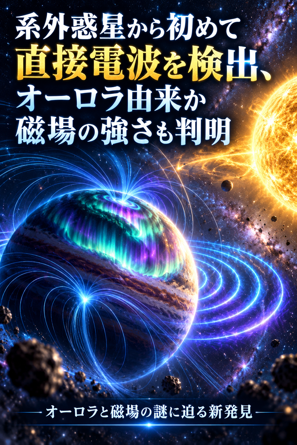 ChatGPT Image 2026年9月29日 09_07_51 系外惑星から初めて直接電波を検出、オーロラ由来か 磁場の強さも判明