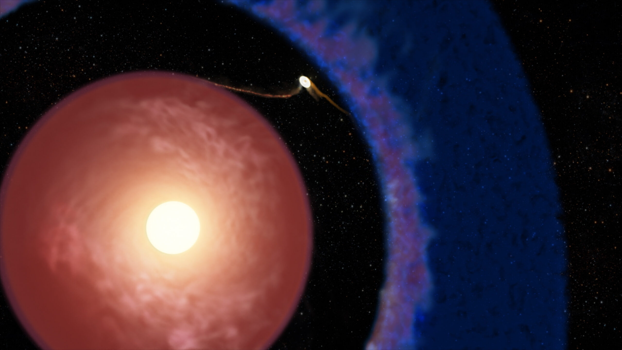 若い恒星エリアス2-24を取り巻く円盤の隙間で成長する巨大惑星エリアス2-24bの想像図