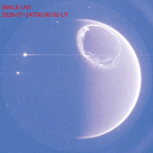 探査機SMILEが紫外線で撮影した、北極を取り巻くオーロラの輪