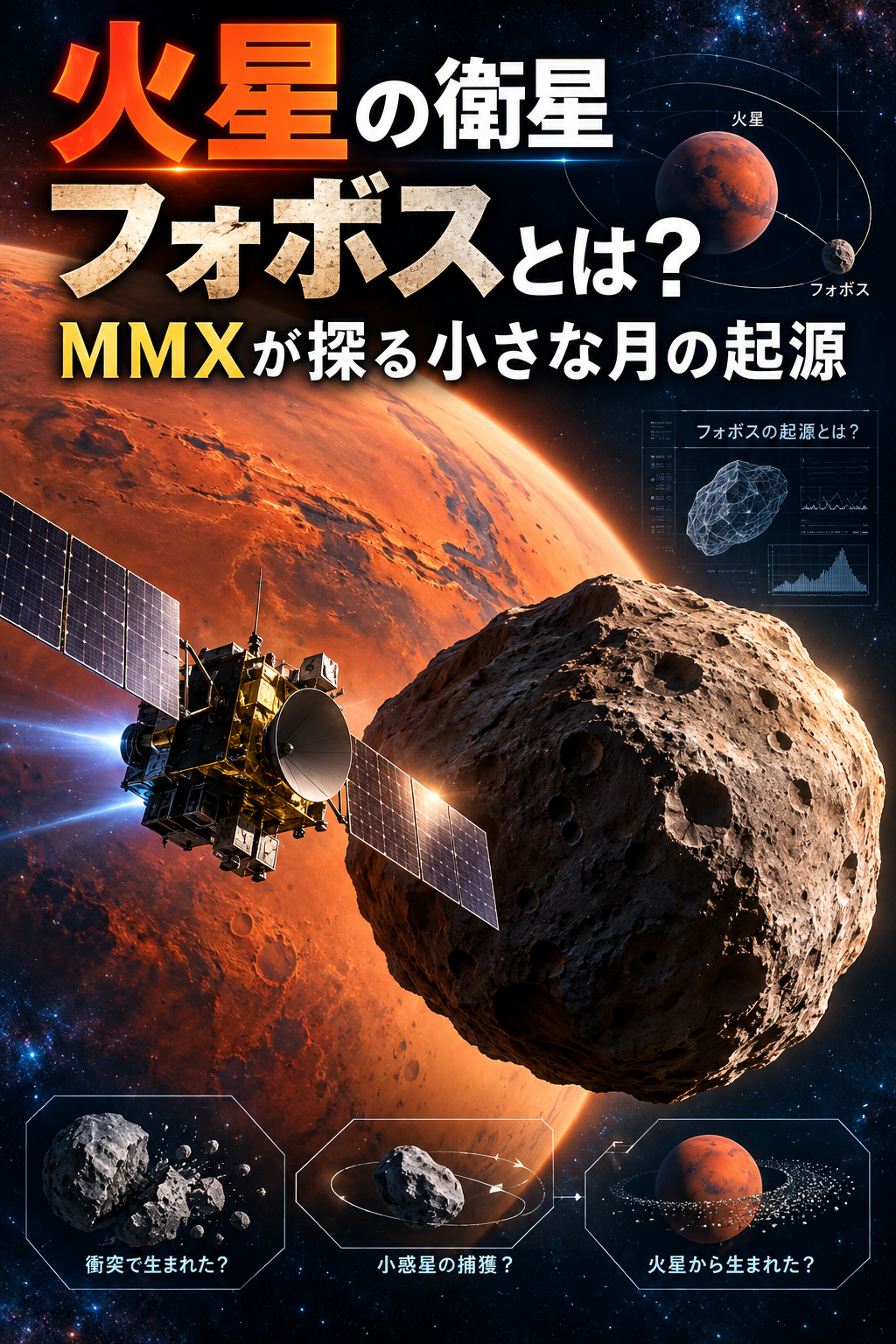 火星とフォボスを探るMMX 火星の衛星フォボスとは?MMXが探る小さな月の起源